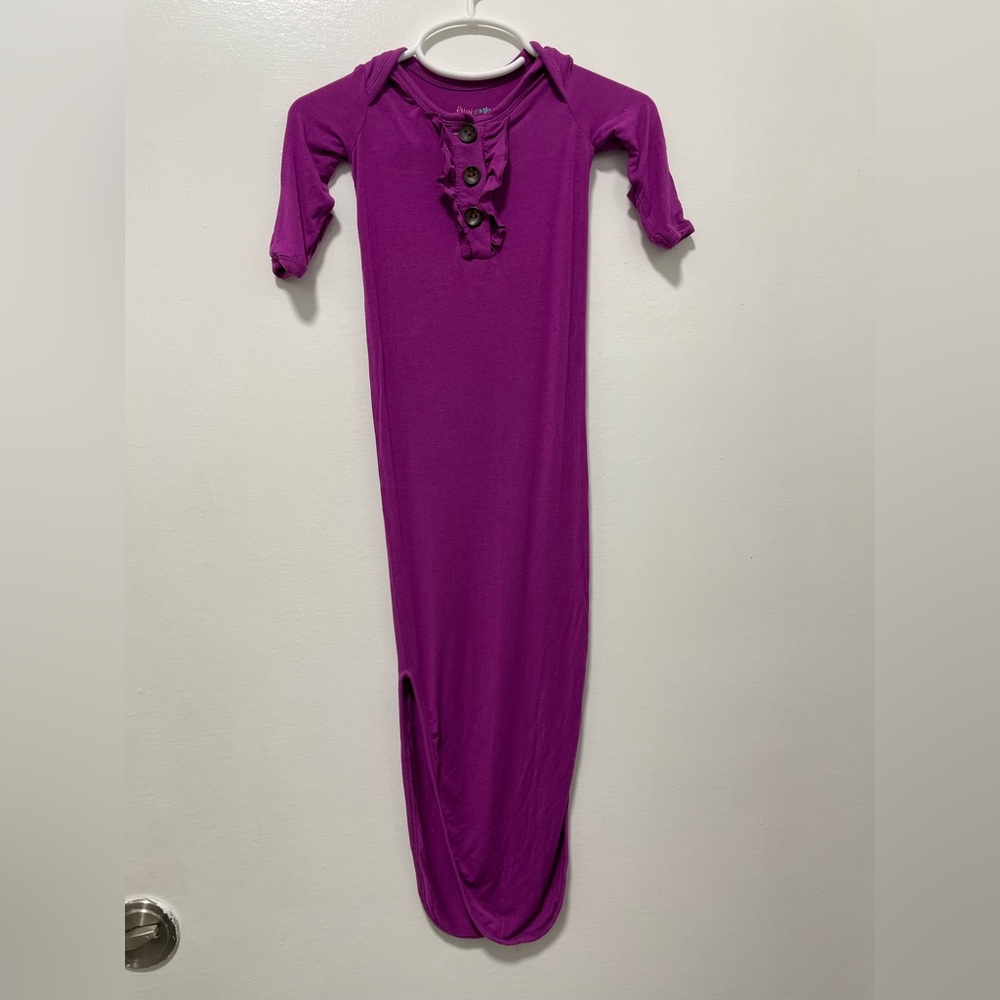 Gigi & Max newborn bamboo baby gown with Button Accents